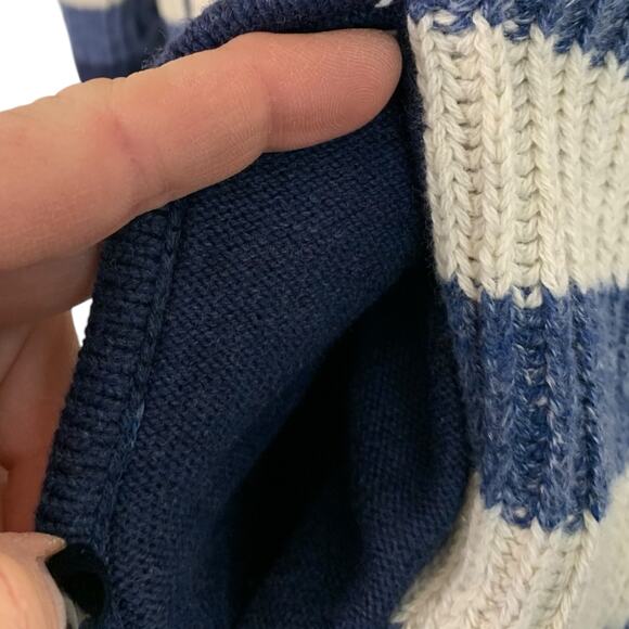 GAP Mens MCotton Blend Shawl Collar Ribbed Blue Strip Cardigan Pockets - Picture 9 of 11